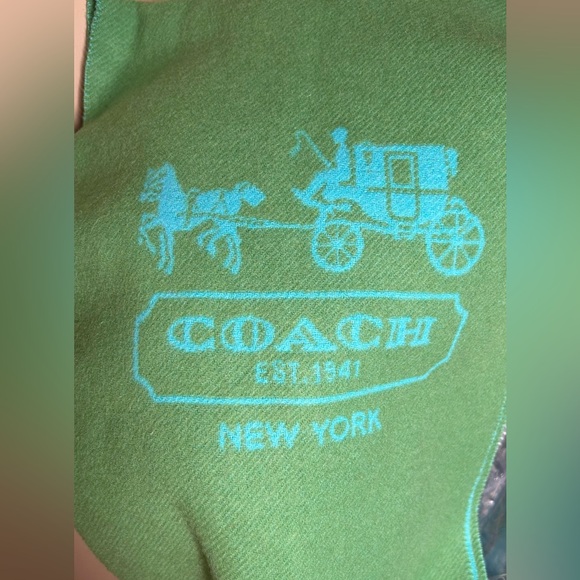 NWT Coach Cashmere Scarf, Horse and Carriage Logo, Tassel 83138, MSRP $198 - Picture 3 of 10